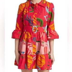 Farm Rio Mixed Fruits Ocean Minidress in Small